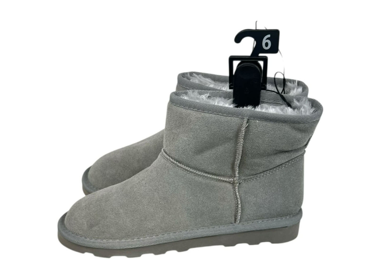 Time and Tru Gray Suede Leather Synthetic Fur Lined Women’s Size 6 Boot NWT