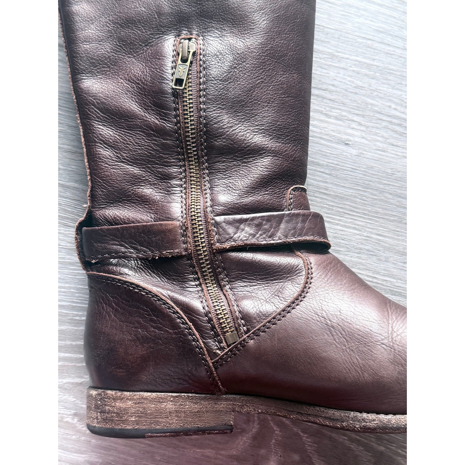 FRYE dark brown 100% leather knee high Phillip equestrian riding boots sz 10 B