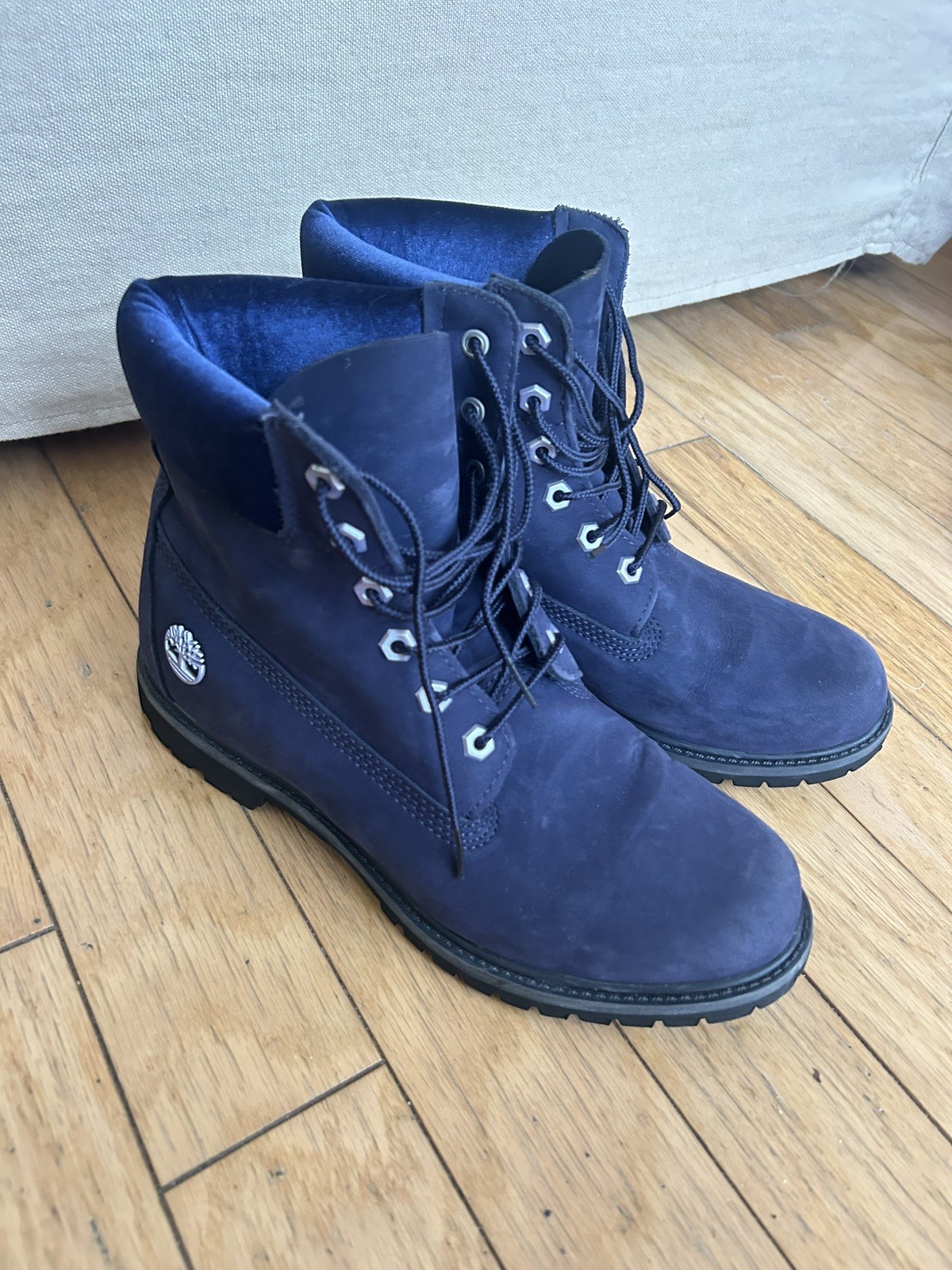 Size 9.5 Timberland Women’s Boots Velvet Navy Nubuck Waterproof Premium A1KC5