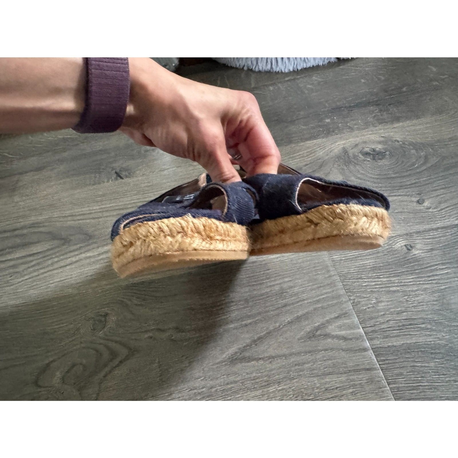 Viscata Llansa Espadrille Canvas Wedge Slingback Sandals Navy Blue EU 40 US 9