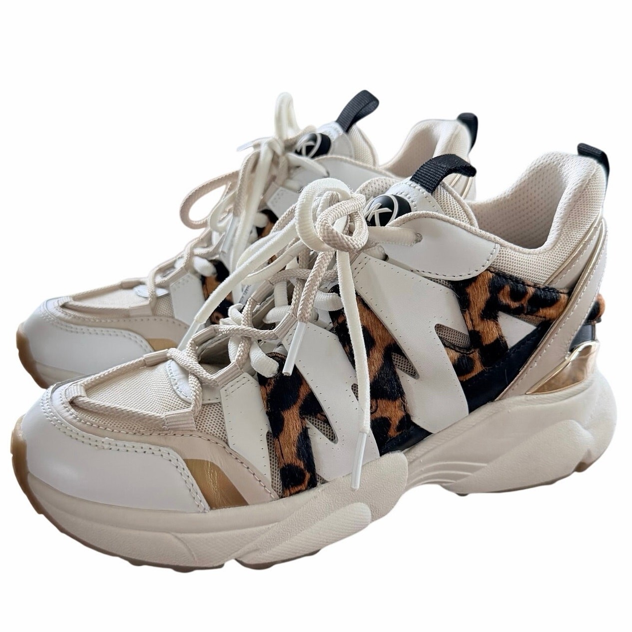 Michael Kors Hero Trainer Air mesh Sneakers 7M Leopard 90s look Animal print Y2K