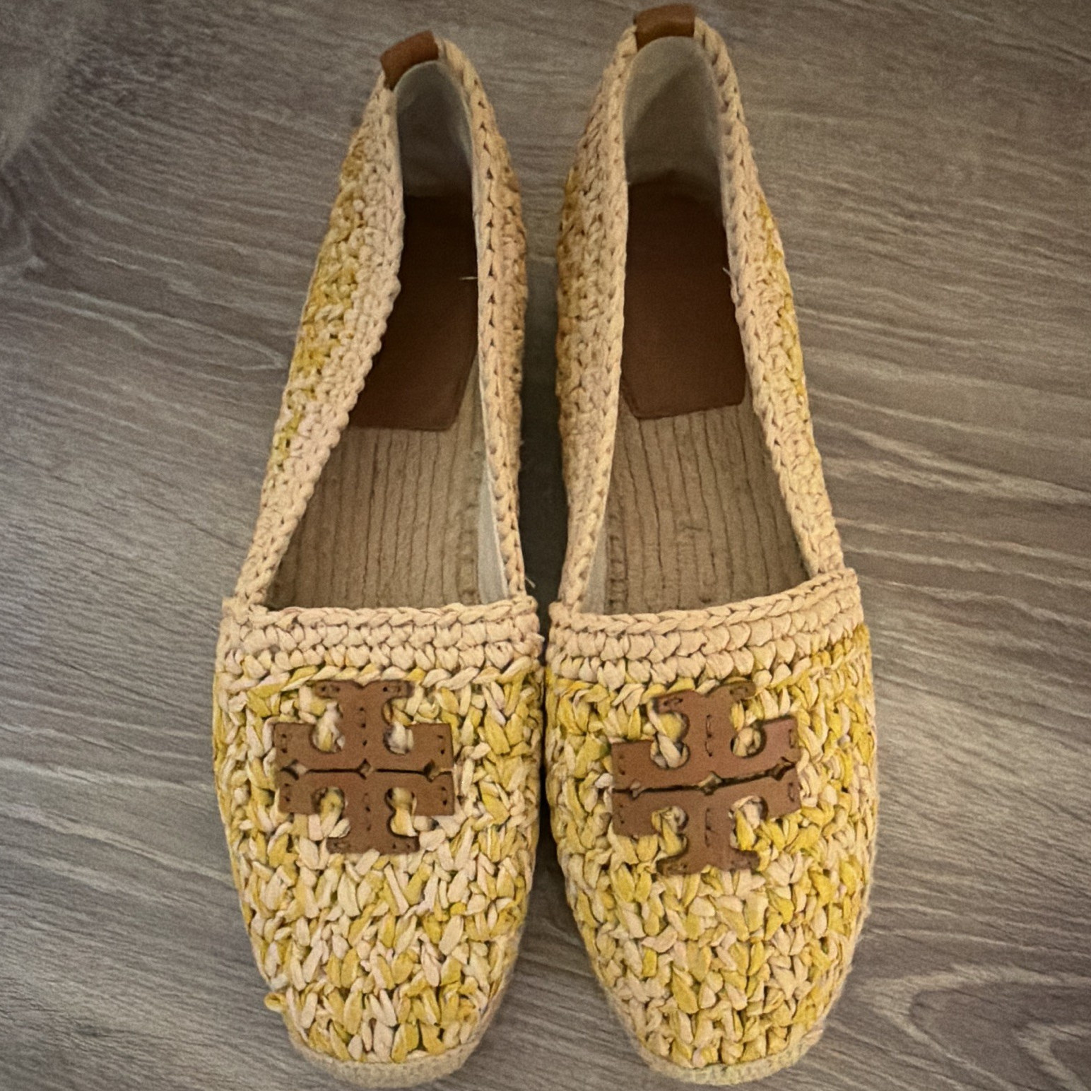 Tory Burch Women’s Slip-On Flat Woven Colorblock Round Toe Logo US 11