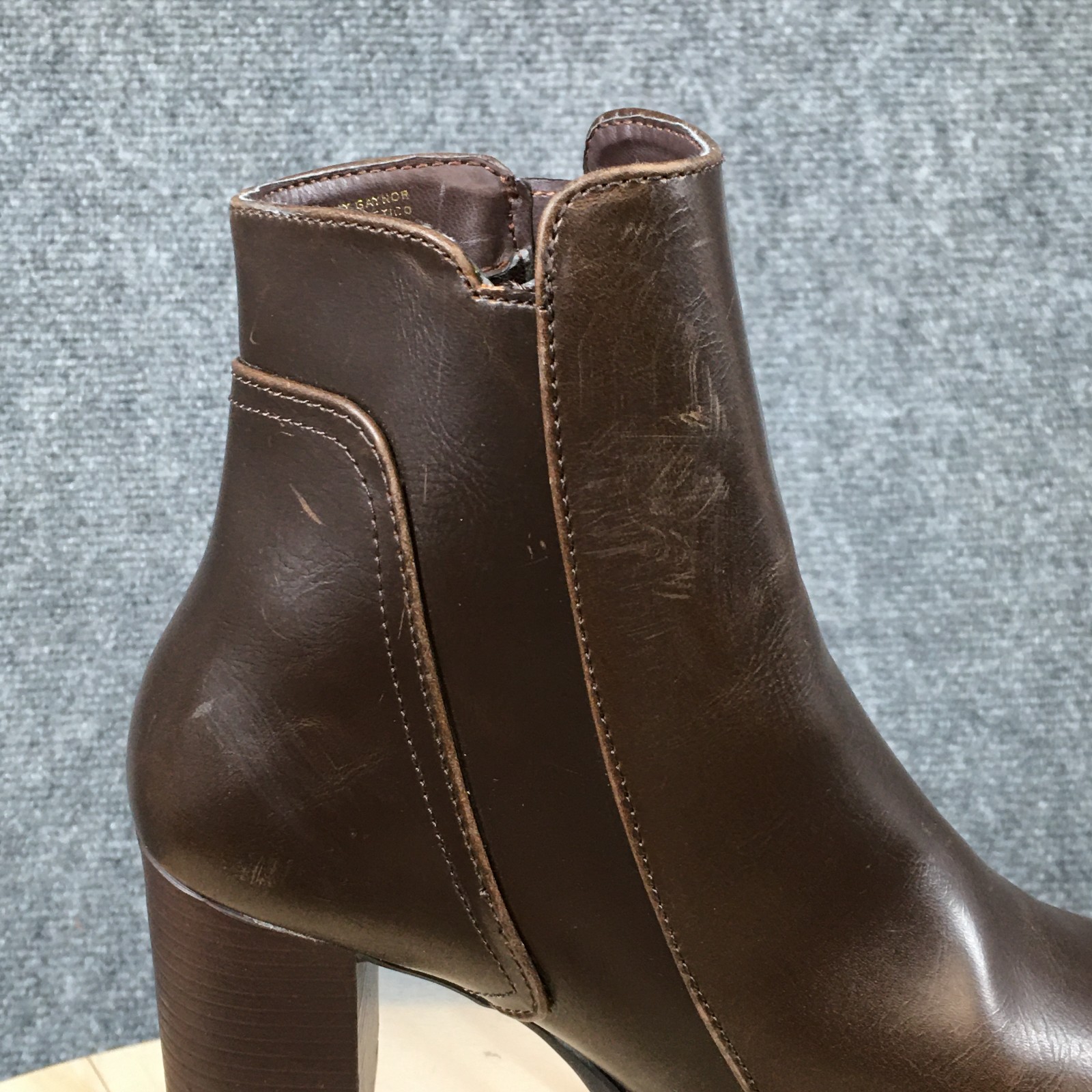 Dorothy Gaynor Boots Womens 23.5 US 6 Ankle Bootie Brown Side Zip Comfort Block