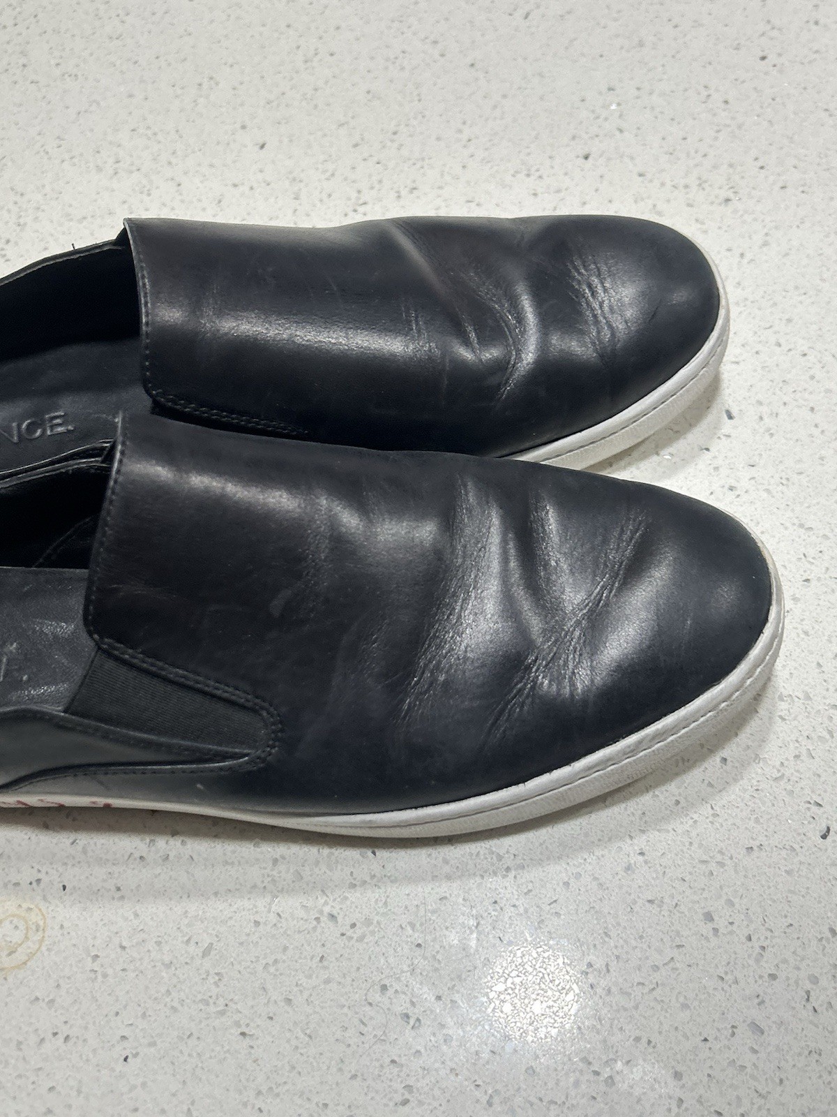 Vince Leather Slip-OnShoes – Black – Size Not Marked