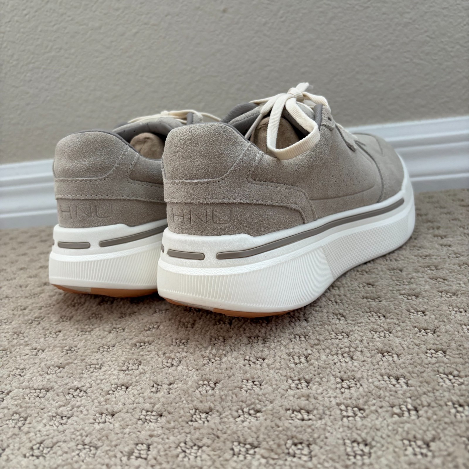 AHNU Sequence 1.1 Suede Shoes in Oatmeal Women US 7 Quiet Luxury NWOT $240