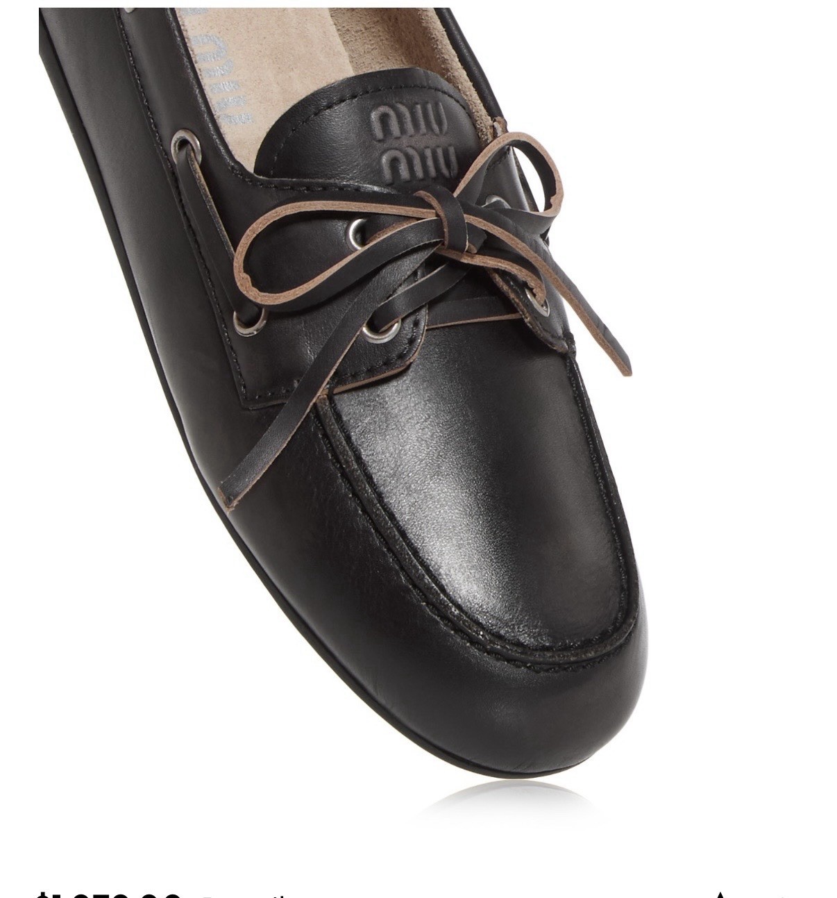 Miu Miu Unlined Bleached Leather Boat Shoes