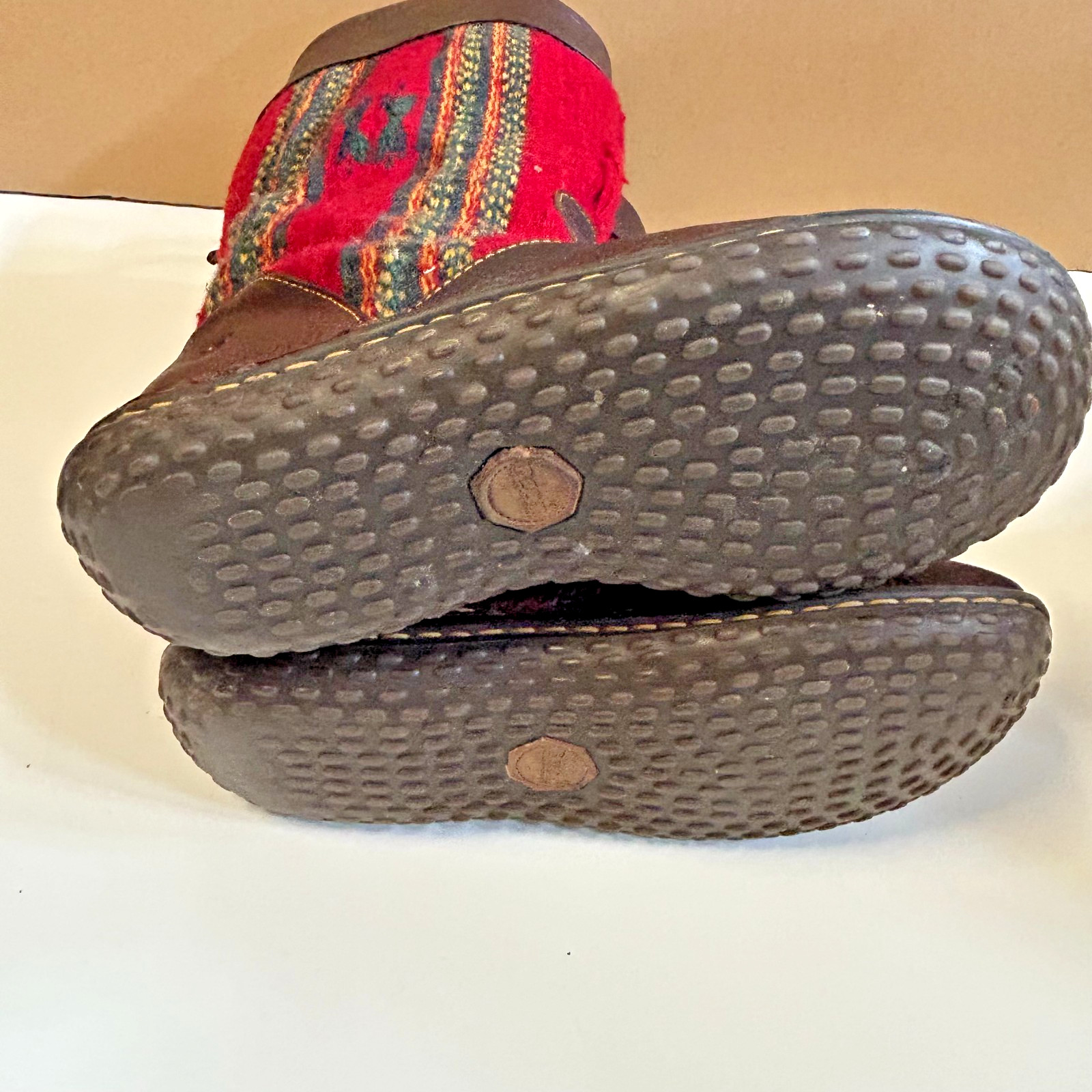 Born Tizoc Indain Blanket Mid Calf Boots Leather Wool Men 10 Women 8