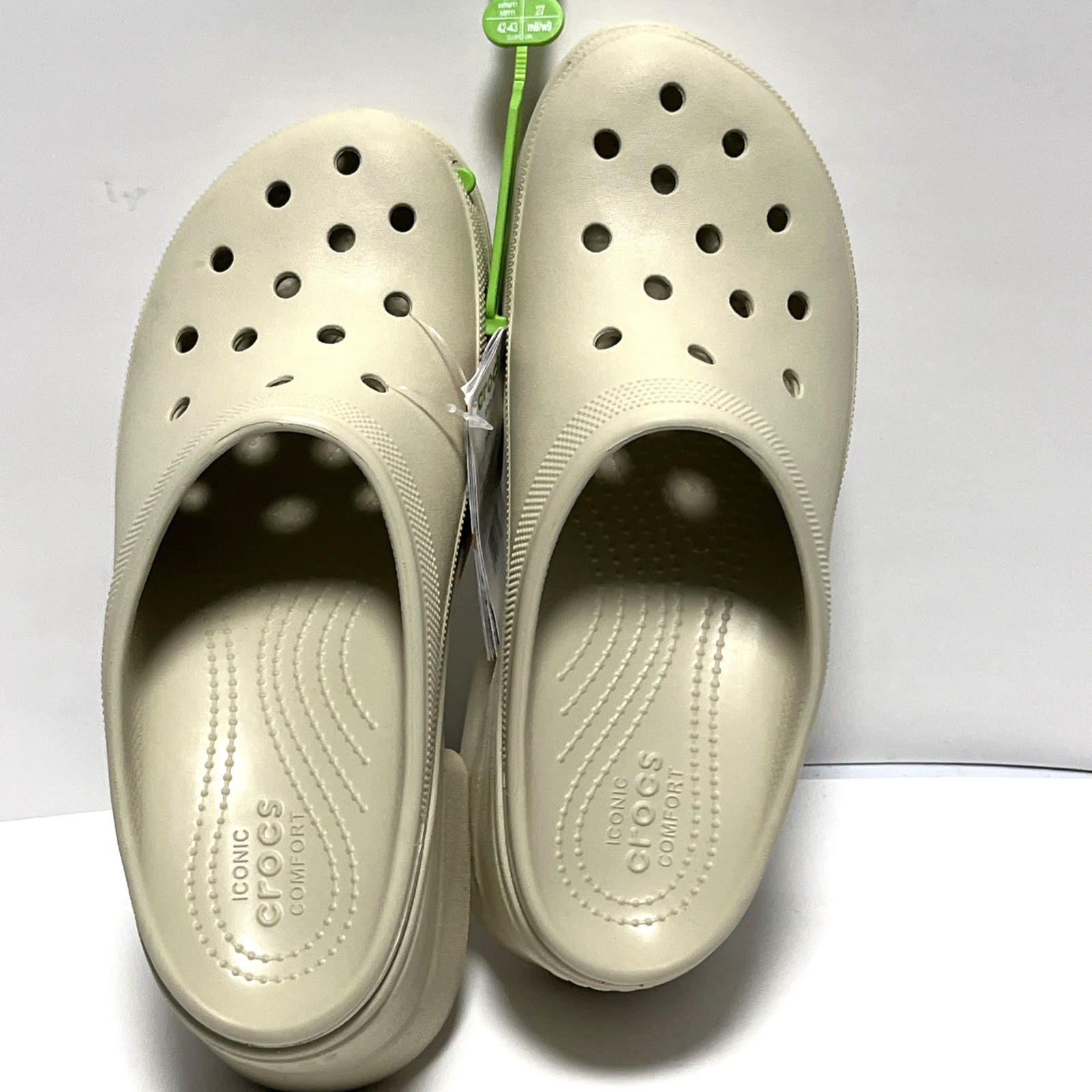 Crocs Siren Platform Clogs High Heeled Beige Bone Size M9/W11