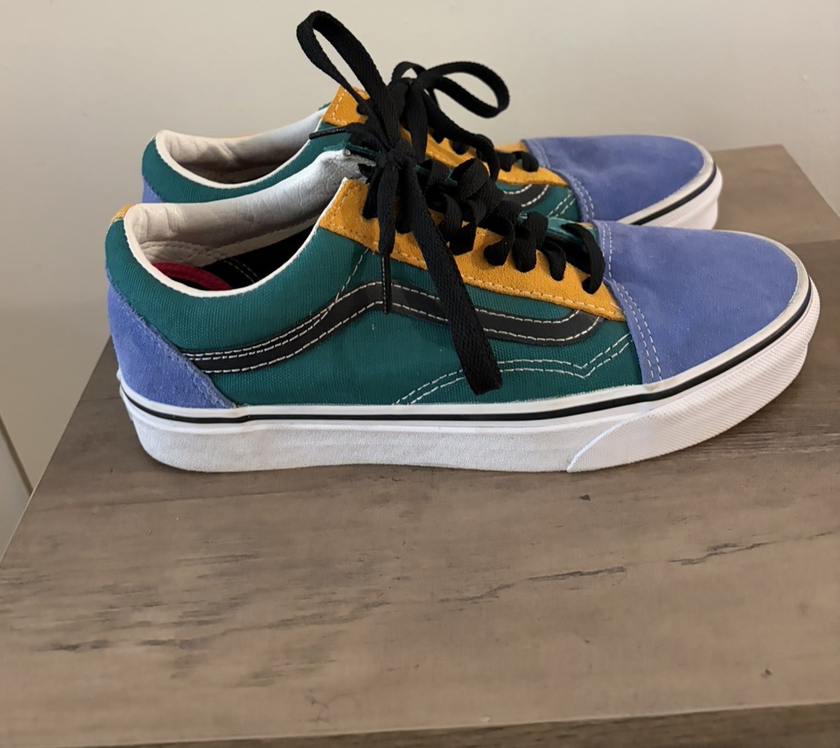 Vans Old Skool Mix&Match Yellow/blue/green Skate Sneaker Shoes US M6.5 W8