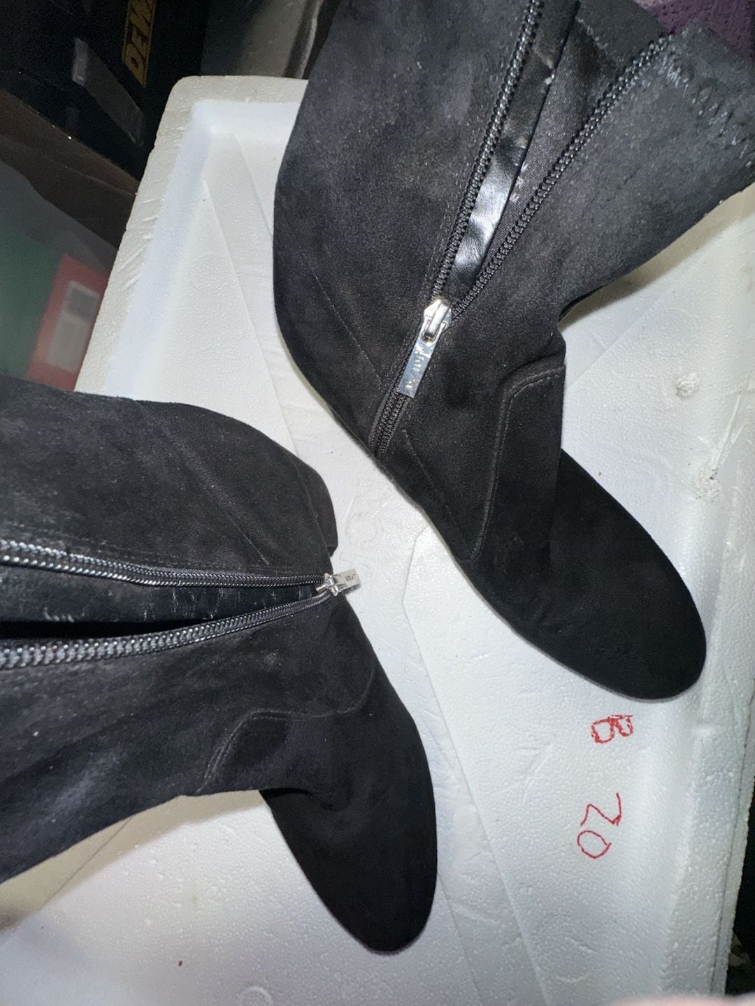 Unisa UNIANNA-M Black Suede Textile Block Heel Ankle Boots