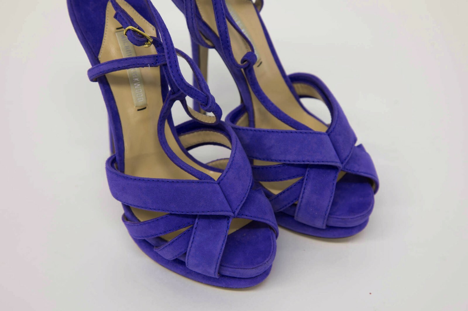 NWOB $920 Nicholas Kirkwood 100% Leather Suede T-Strap Stiletto Heels Size37/7US