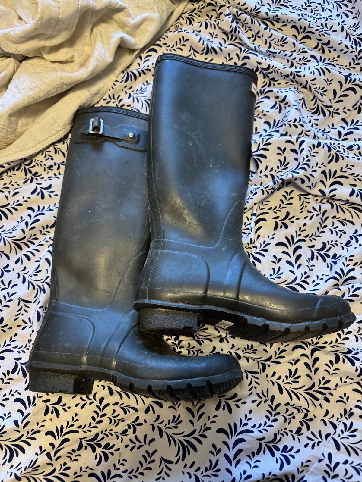 Hunter WFT1000RMA-OVL Original Tall Matte Rain Boots US 8 – dark Leaf green