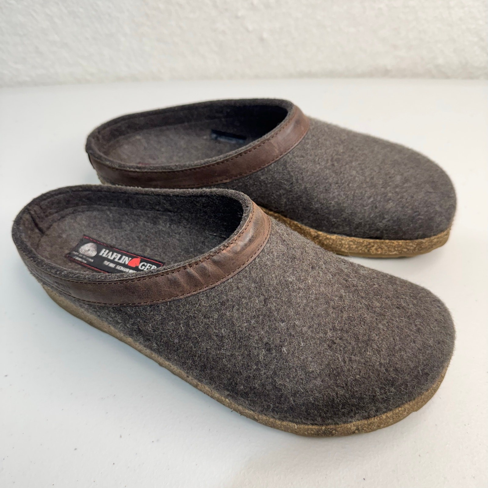 Haflinger Clog Grizzly Torben Anthracite Pure Wool Felt Supportive Cork-Latex 41
