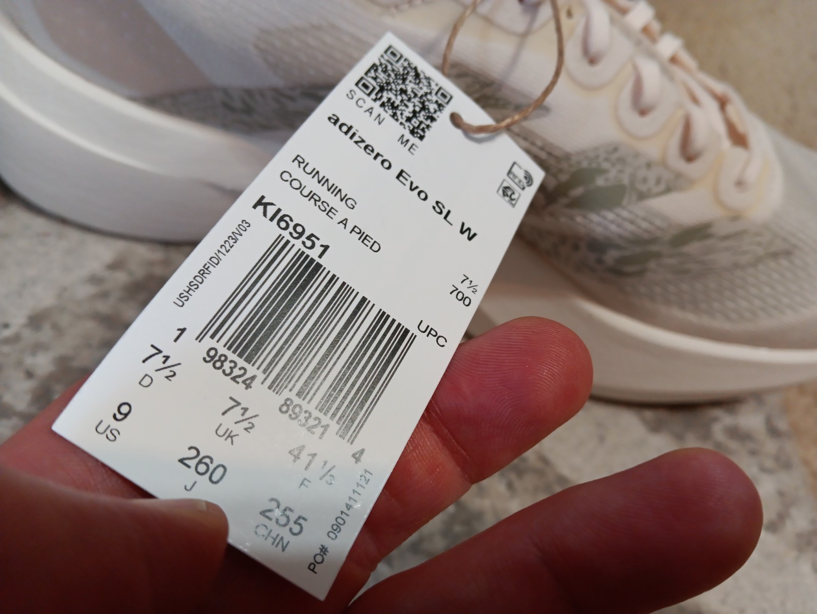 WOMEN’S ADIDAS ADIZERO EVO SL W RUNNING SHOES SIZE 9 NIB WONDER WHITE KI6951
