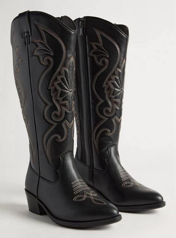 NEW ✨ Torrid Tall Western Knee Boot (Wide width and calf) size 8.5 Black