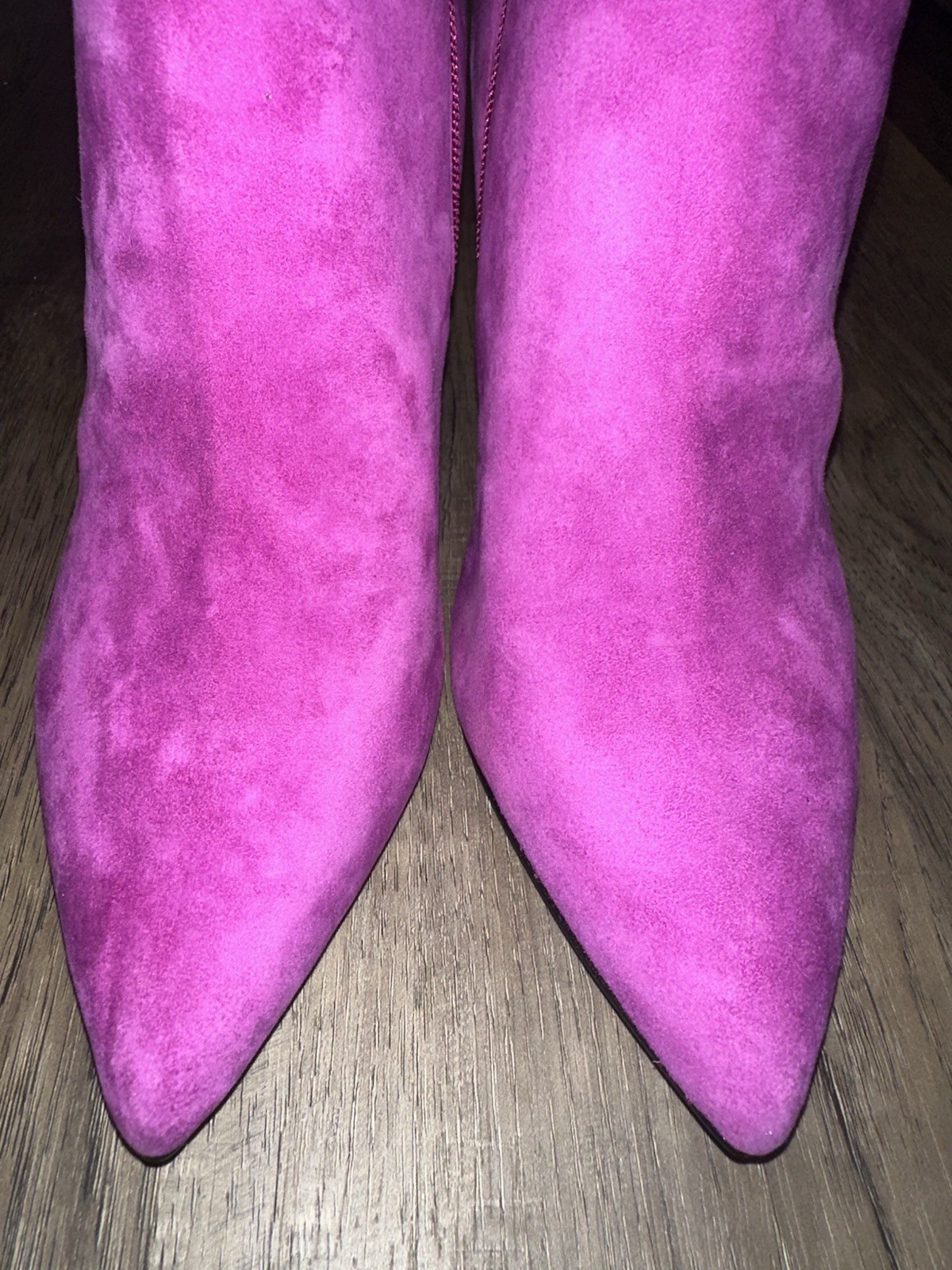 Nine West Richy Suede Knee High Boots Pink Zip Pointed Toe Women’s US 10 M