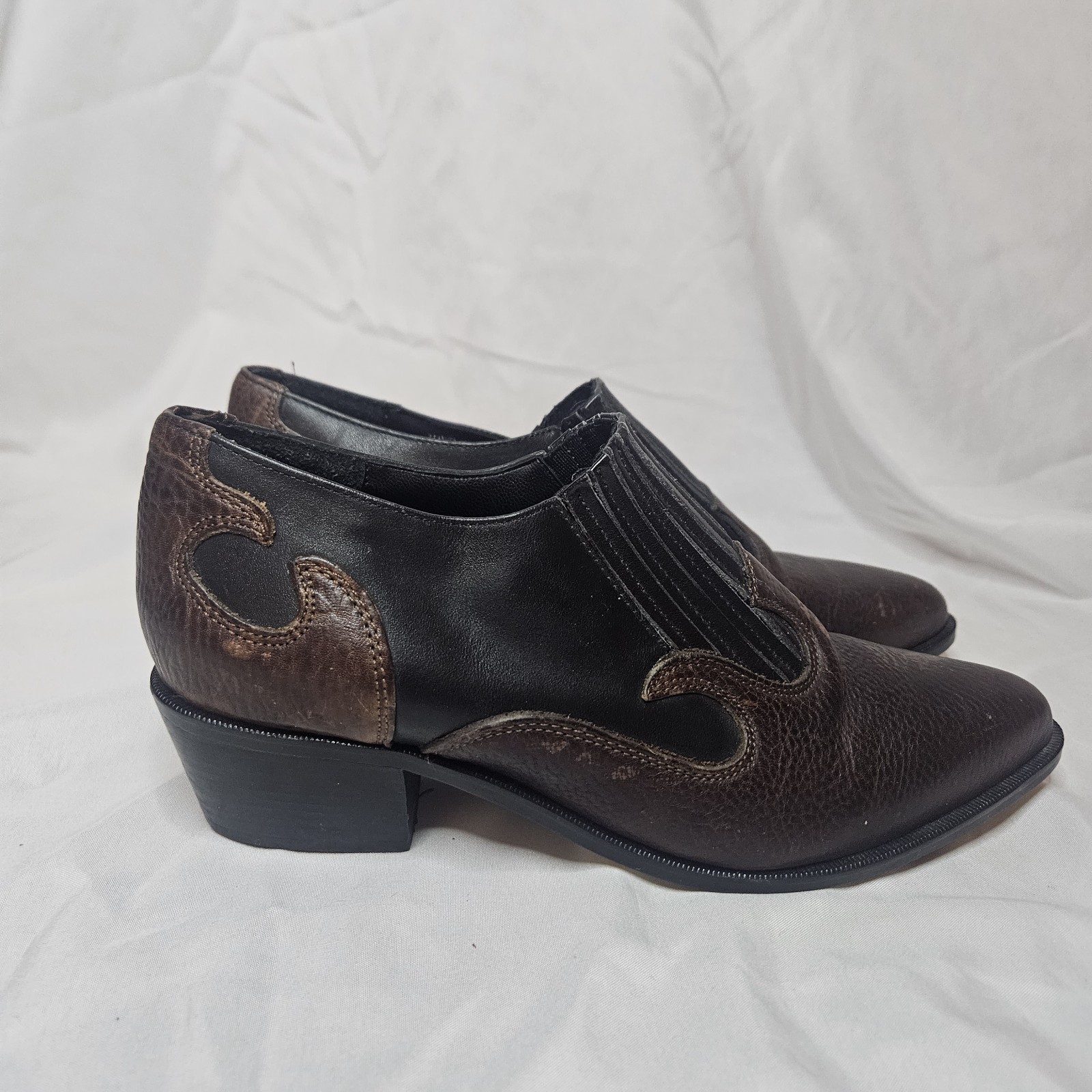 Dingo Bootie Womens 7 Black Leather Cowboy Western Shootie 90s Y2K Shoe