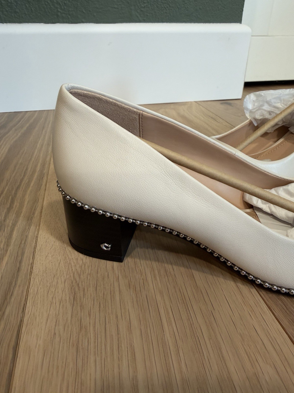 Coach Willa 45 Leather Pump Chalk White 7 B New In Box G4610