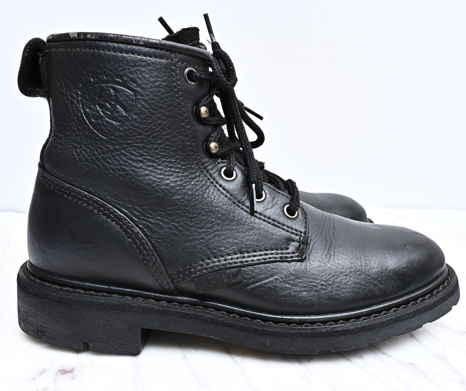 ARIAT ATS Comfort Oiled Leather Work Laced Up Western Ranch Boots Womens Sz 6