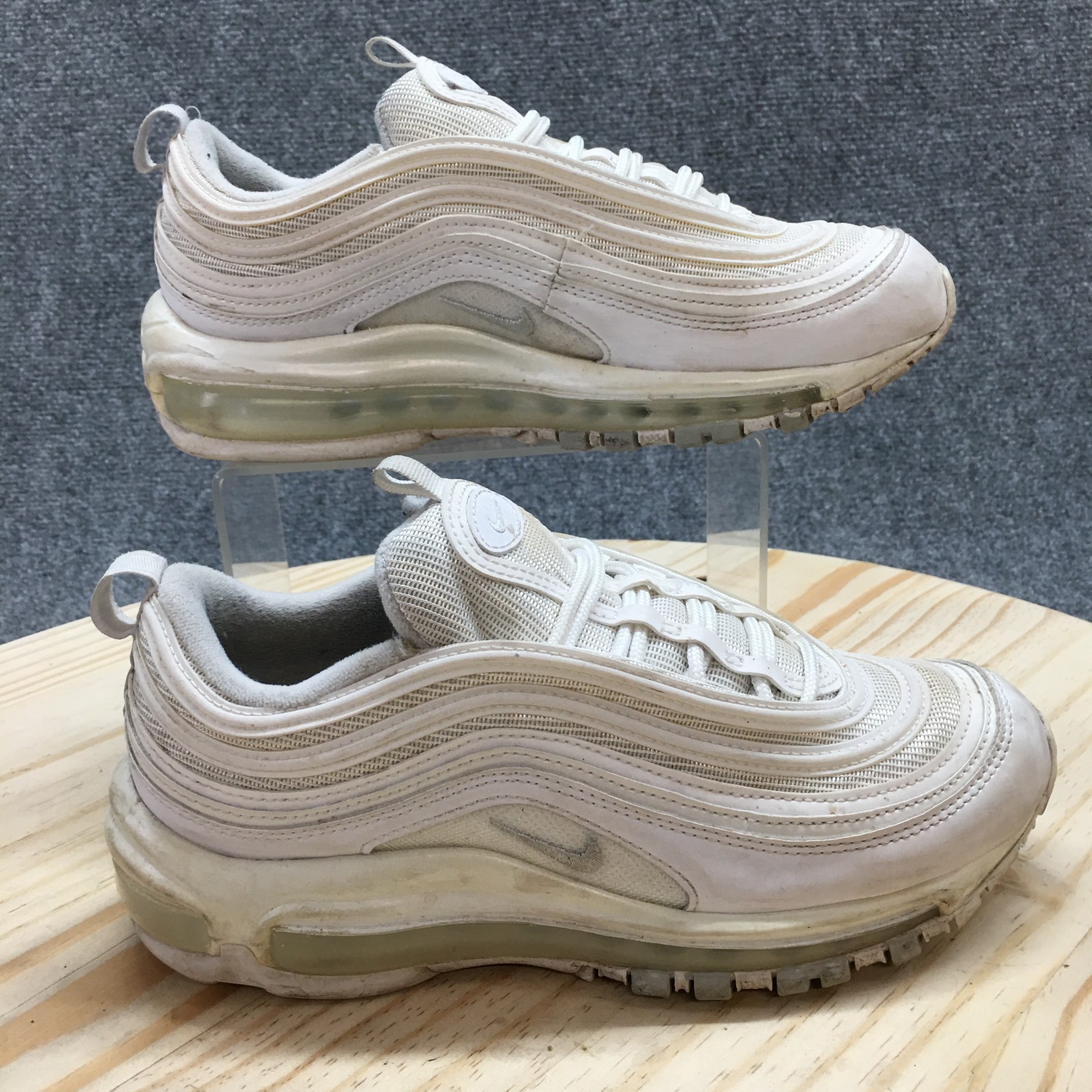 Nike Shoes Womens 7.5 Air Max 97 Training Sneakers White Mesh Lace Up 921733-100