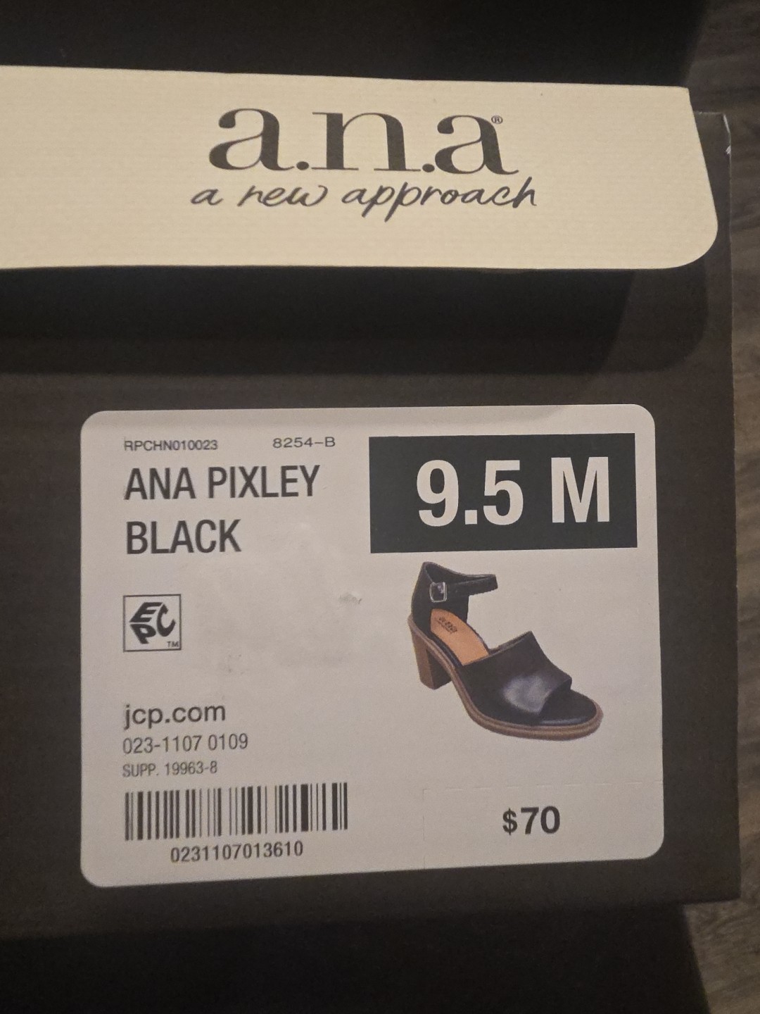 ANA Pixley Black & Brown Chunky Sandals Women’s Size 9.5M – New in Box