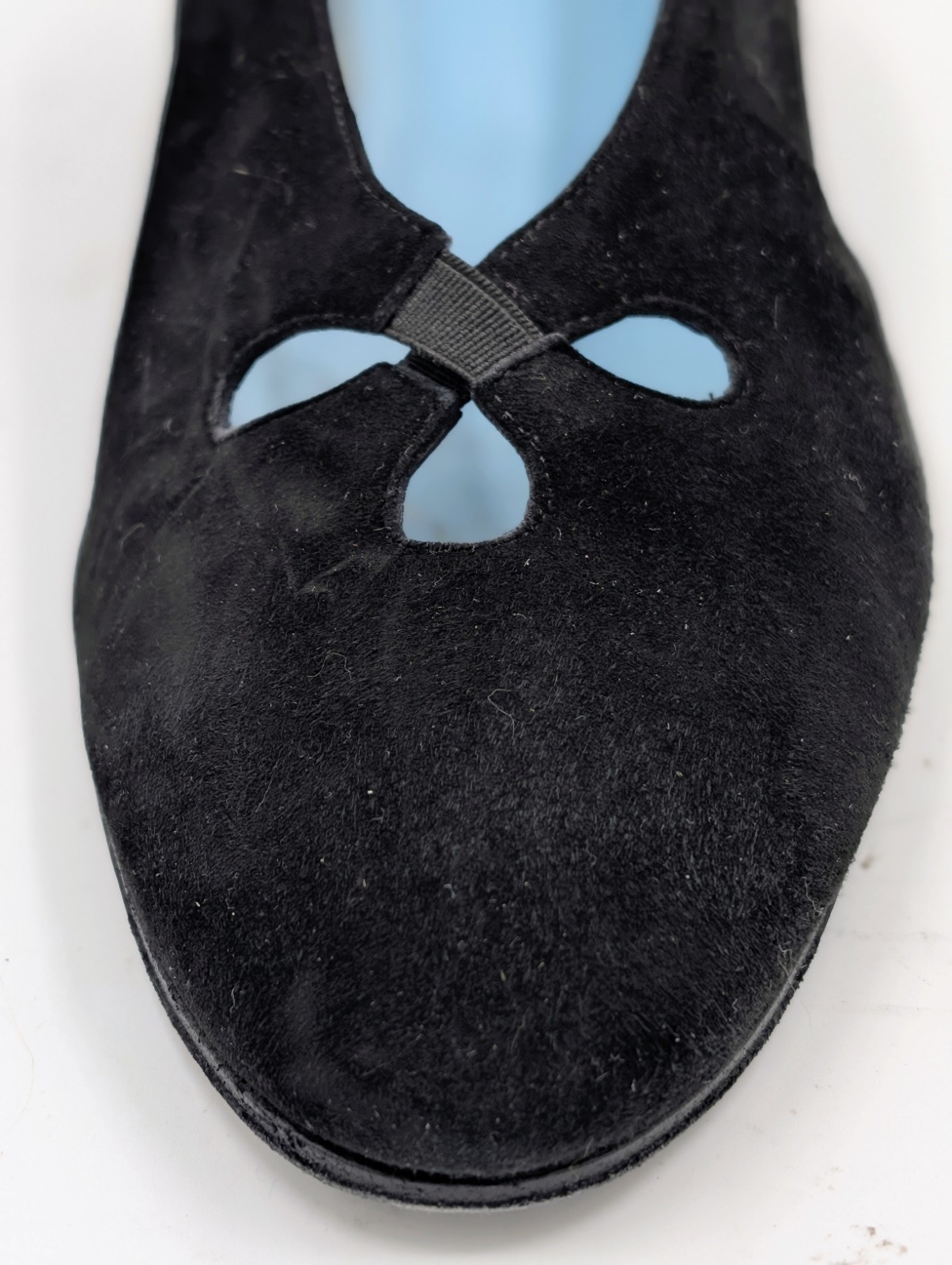 Thierry Rabotin Italy 38 US 7 1/2 Black Suede Pumps with Cutouts Italy