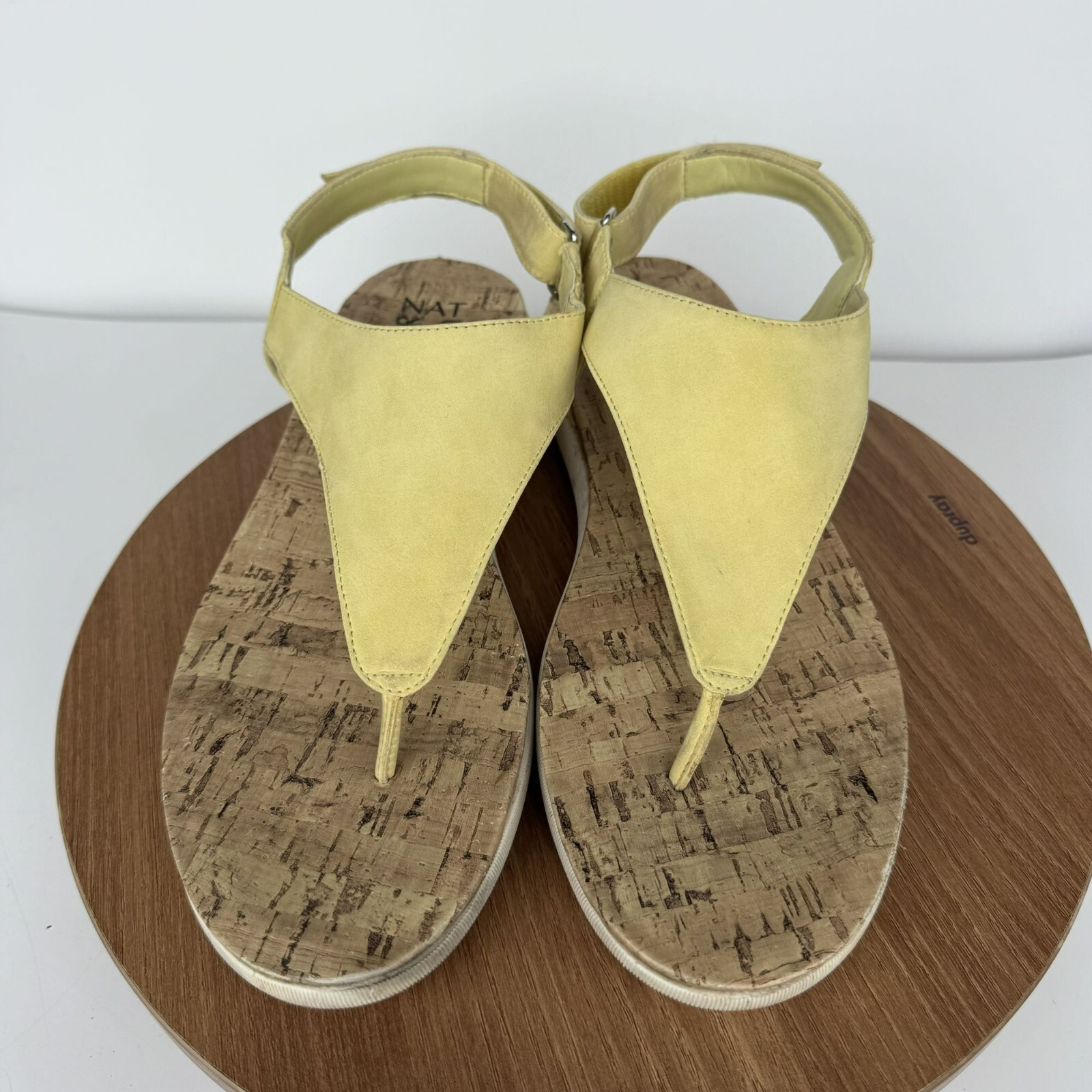 Naturalizer Yellow Faux leather Cork Bed Sandals Size 8.5