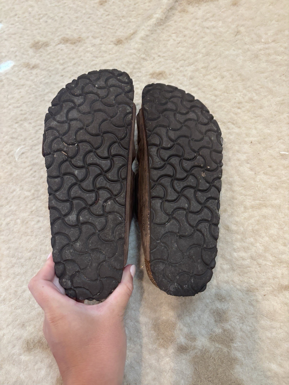 Size 37 Birkenstocks. Dark Colored With Gold Buckles.