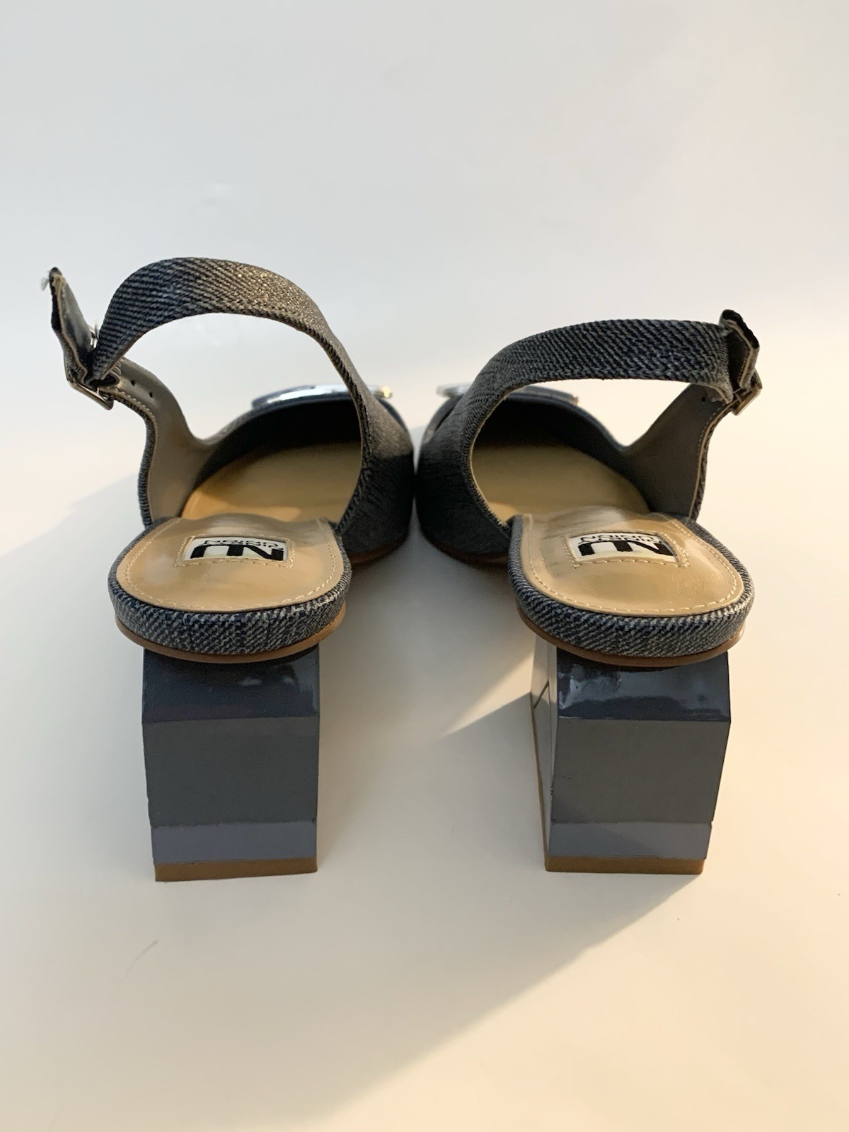 Ninety Union Sally Slingback Block Heel in Denim Blue (Size 10)
