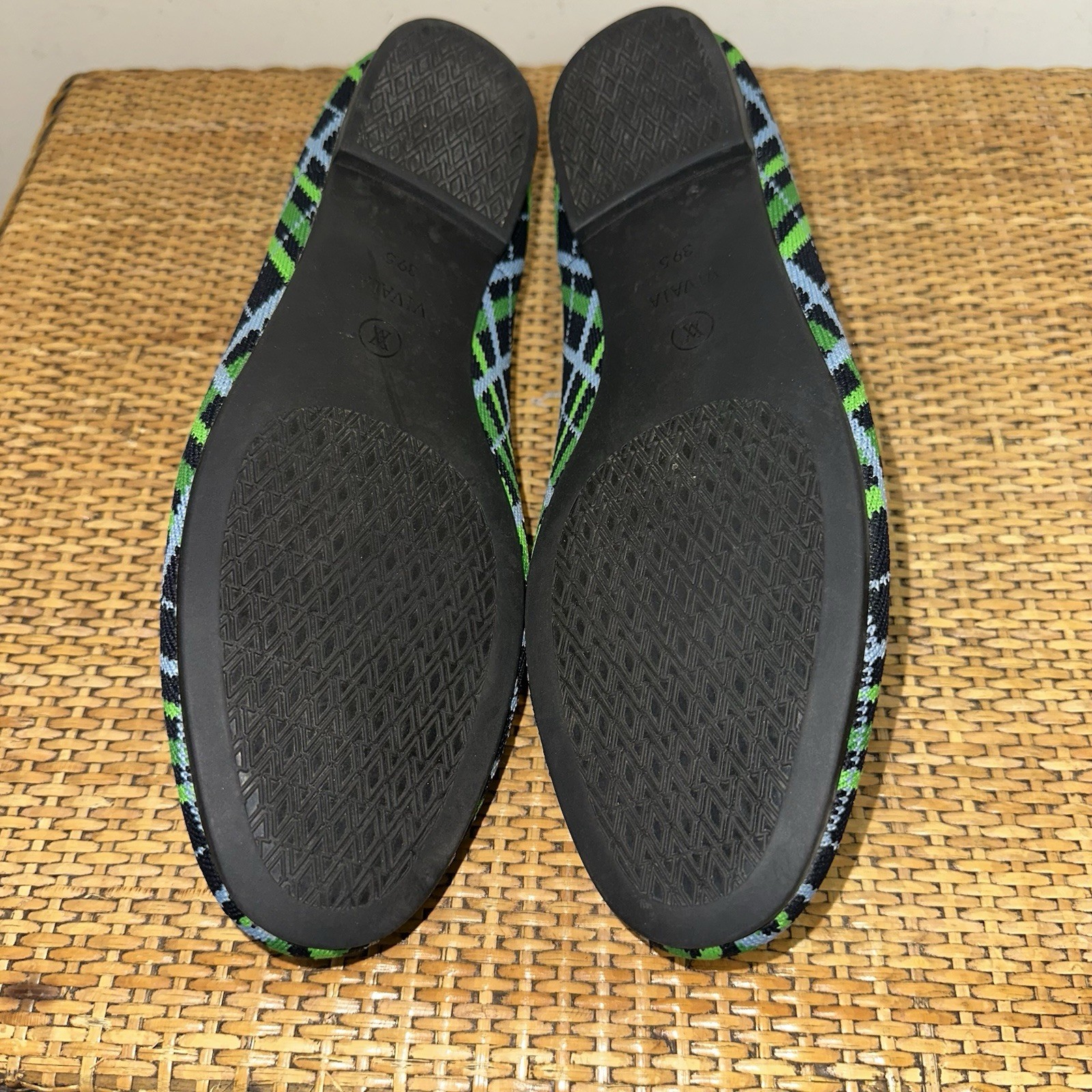 VIVAIA Palette Audrey Women’s Size 8.5 Round Toe Woven Knit Loafer Flats Green