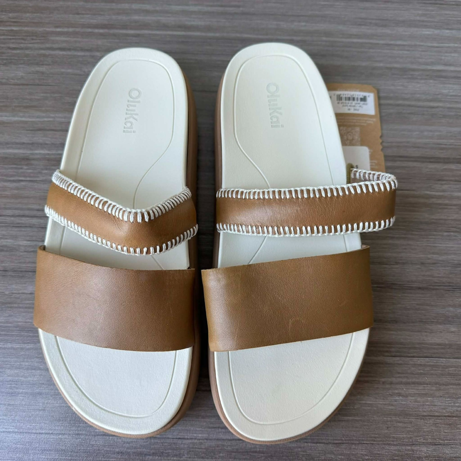 Mismatch OluKai Women’s Pae Slide Sandals US Size 7 Right, 8 Left $100 in Tapa