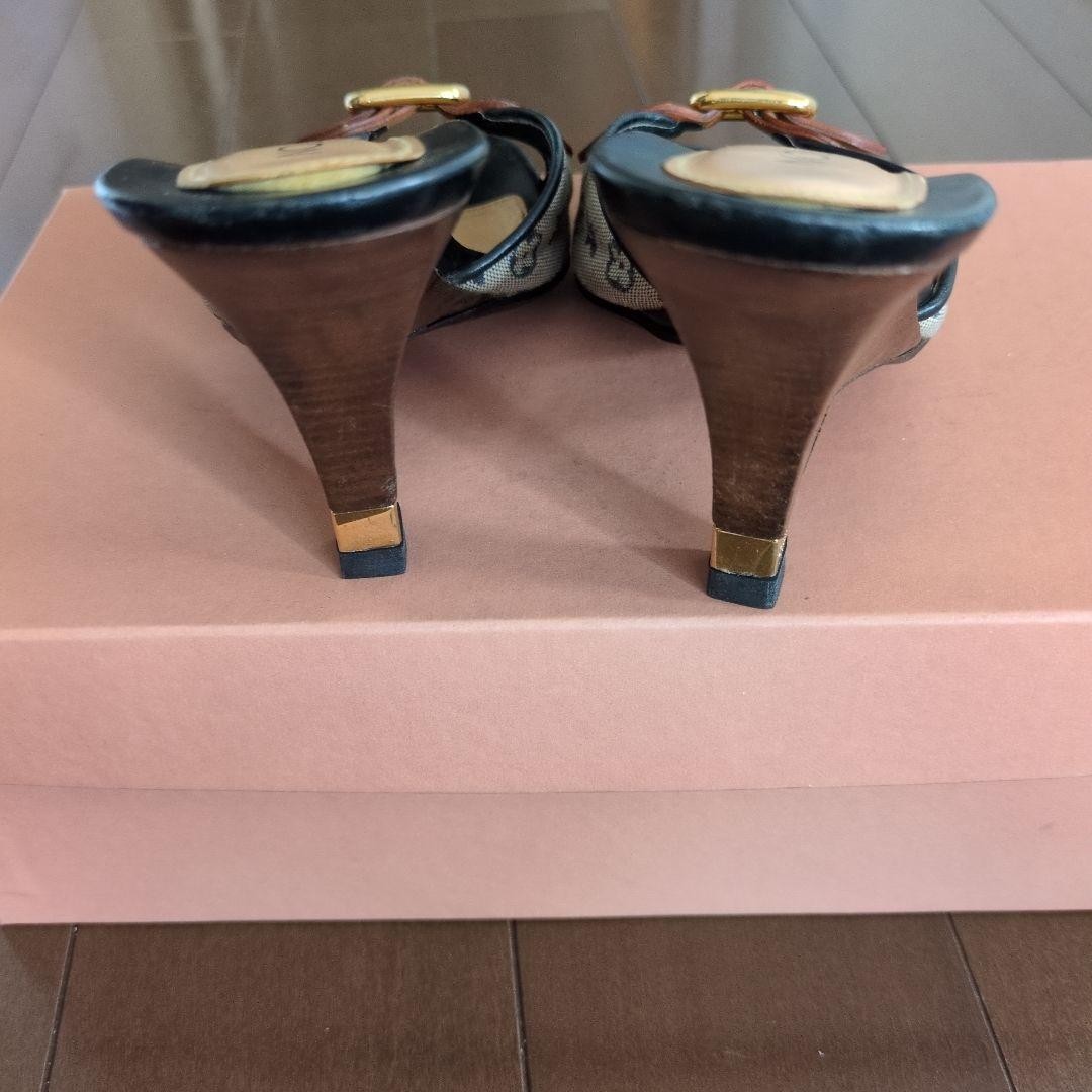 Rare Louis Vuitton Wedge Heels Mules Size EU36.5 / US6.5 Canvas Leather A1444