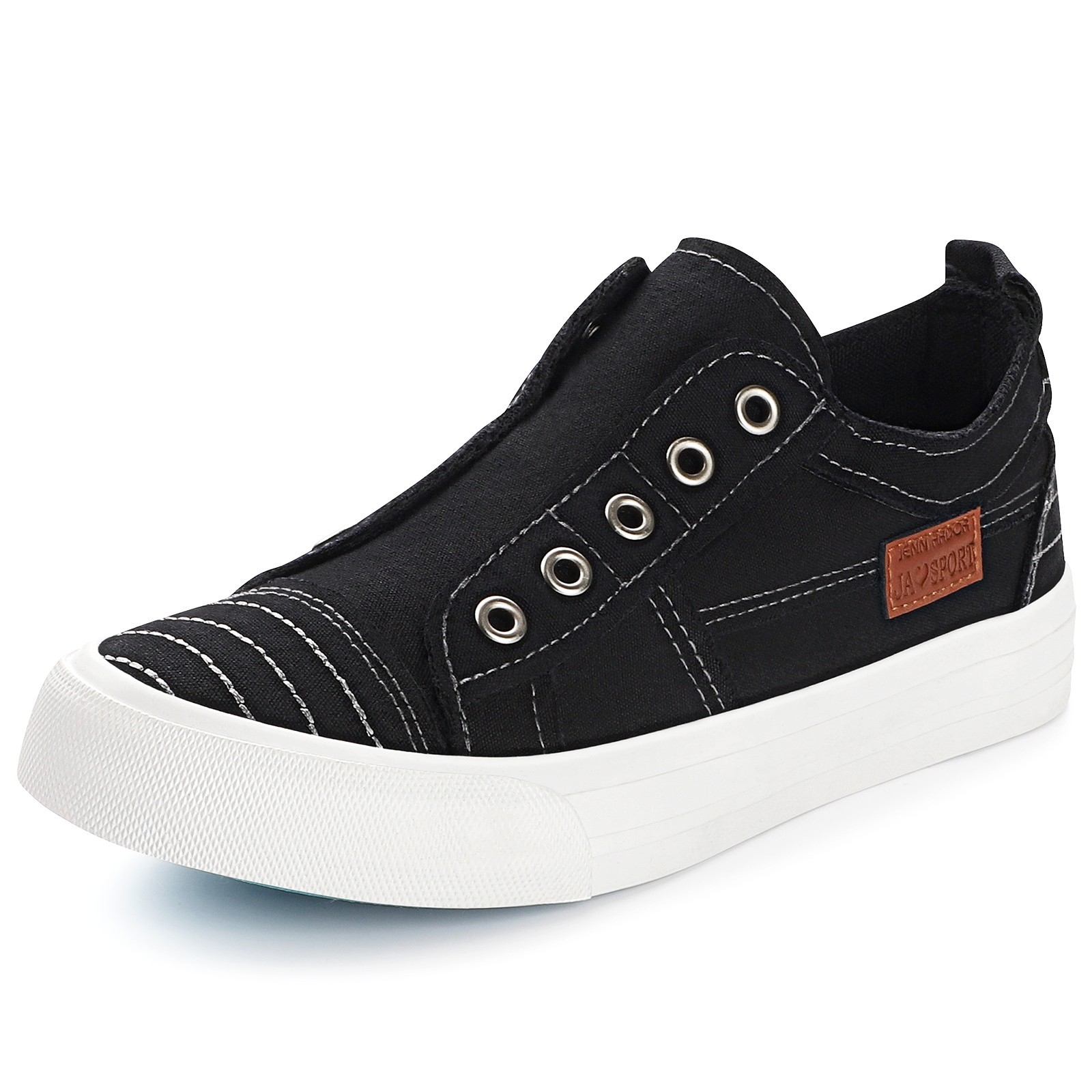Women Fashion Slip On Canvas Sneakers Low Top Casual Tennis Walking Summer Shoes