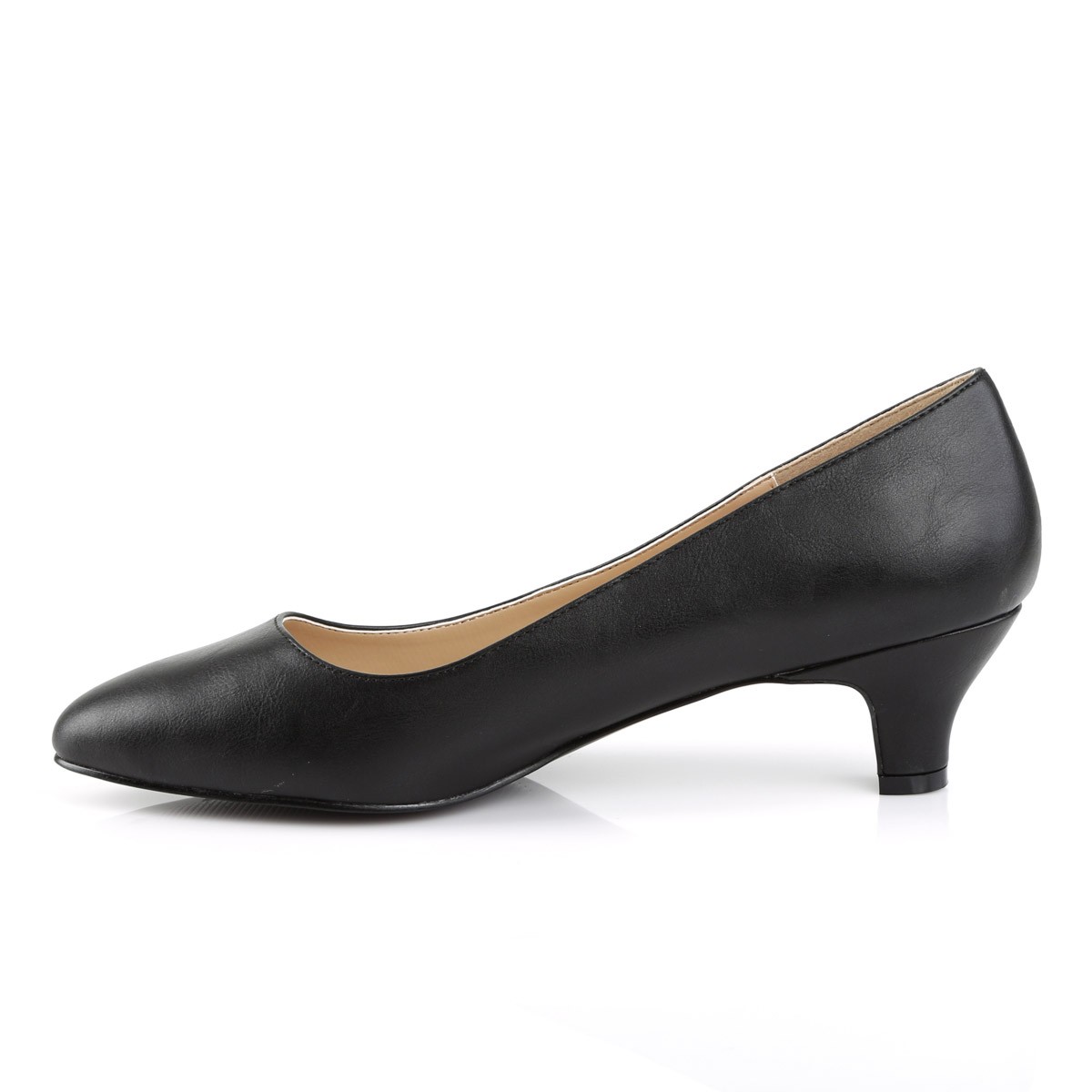 Pleaser Fab 420W Classic Pointed Toe Pumps 2In Block Heel Blk Faux Leather sz 13