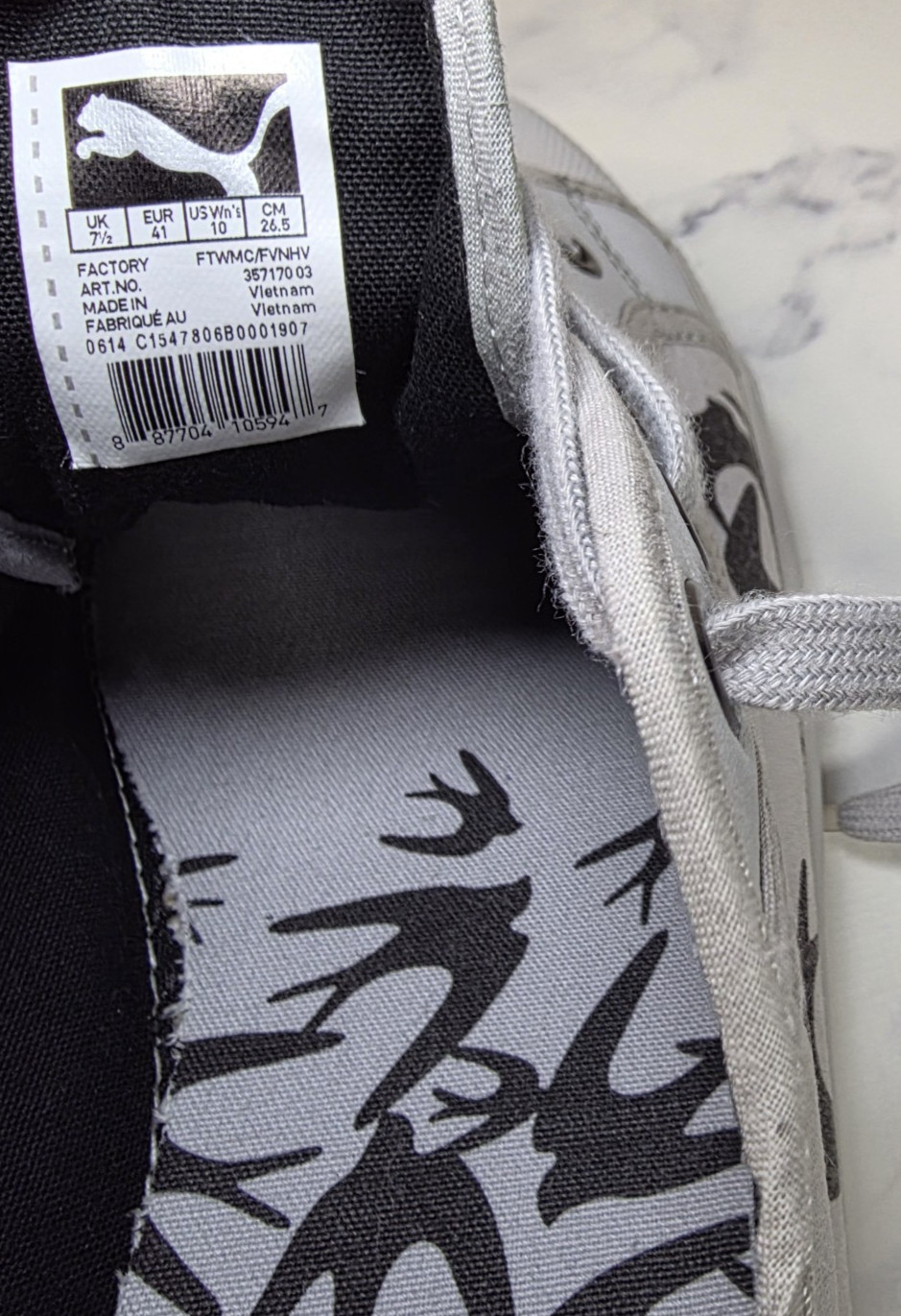 Puma x Alexander McQueen McQ Swallow Swarm Gray Canvas Low Top Sneaker W Size 10