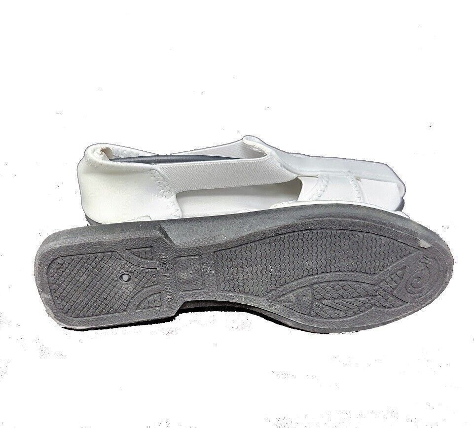 Dr Leonard’s spandex sandals fabric sole 7M White NIP