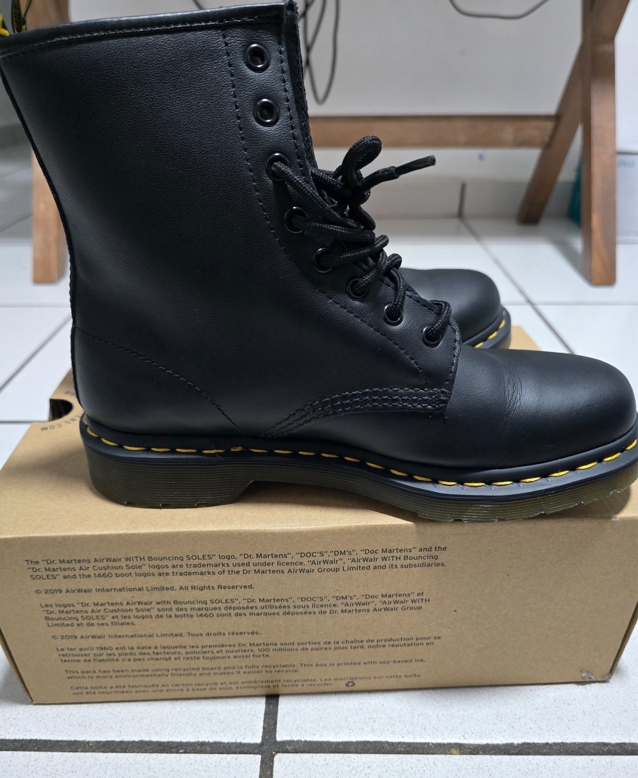 Dr Martens 1460 Vonda Mono Black Floral Boots Women’s US 9 EU 41 Worn Once
