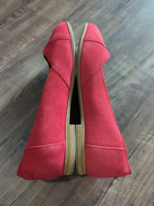TOMS Red Ballet Flats Size 5