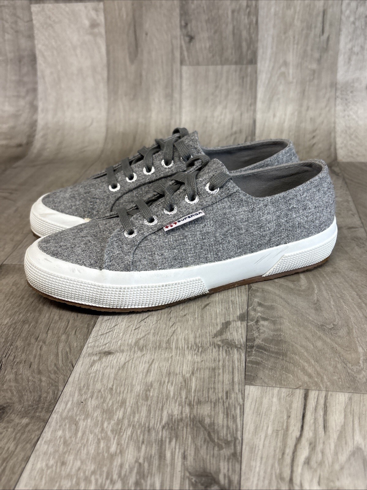 Superga Sneakers Wool Blend Low Top Casual Walking Women’s 6 Gray Rubber Soles