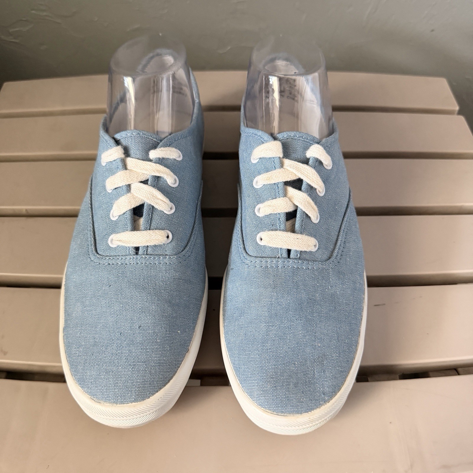 Vintage 90s Keds Blue Canvas Lace Up Sneakers Womens 9.5 Retro Preppy Casual