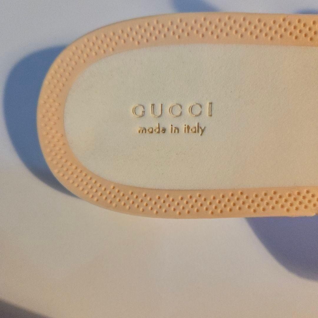 GUCCI Beach Sandals 22.5cm Pink White Rubber Flat Sole