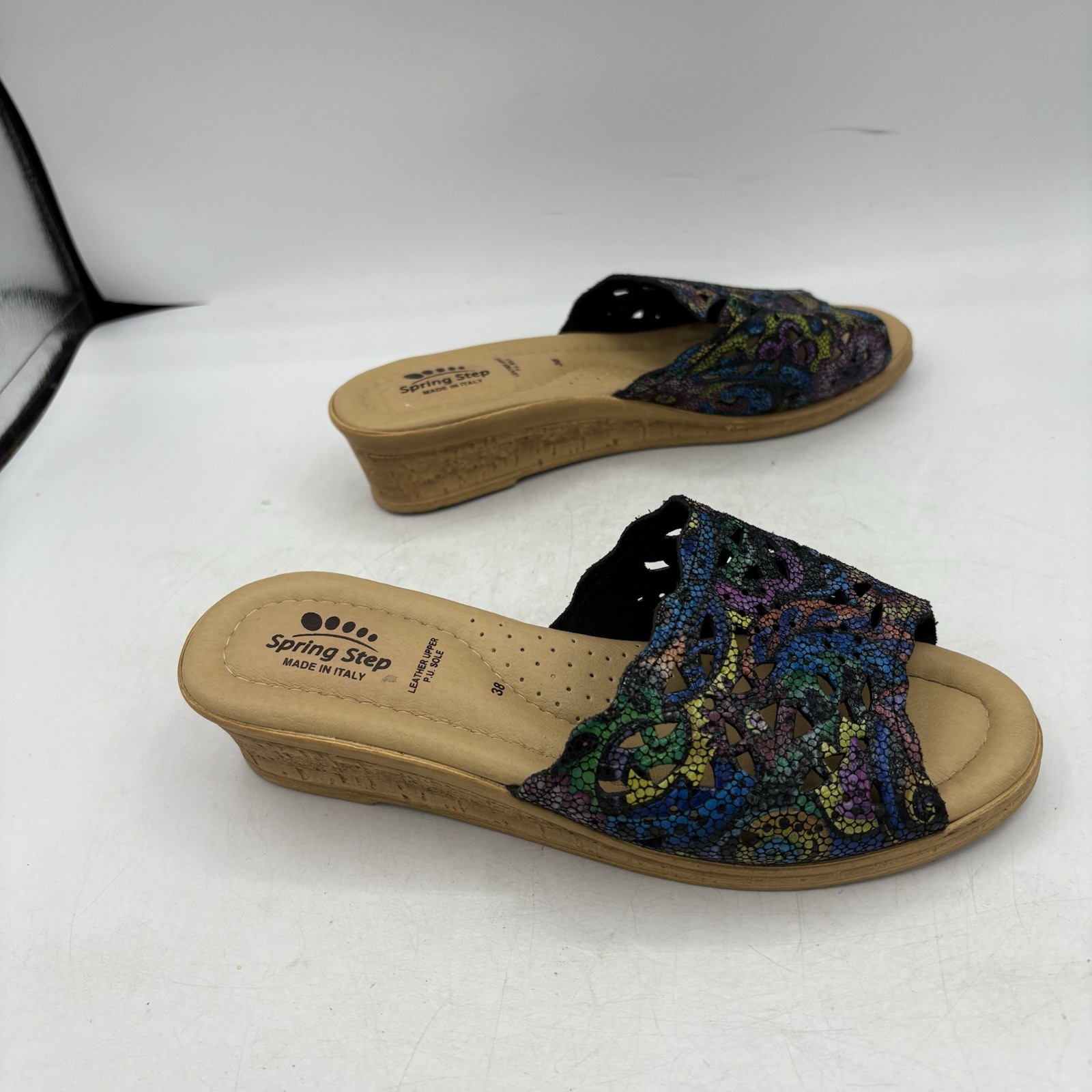 Spring Step Sandals Womens Size 7 EU 38 Estella Leather Slide Multicolor