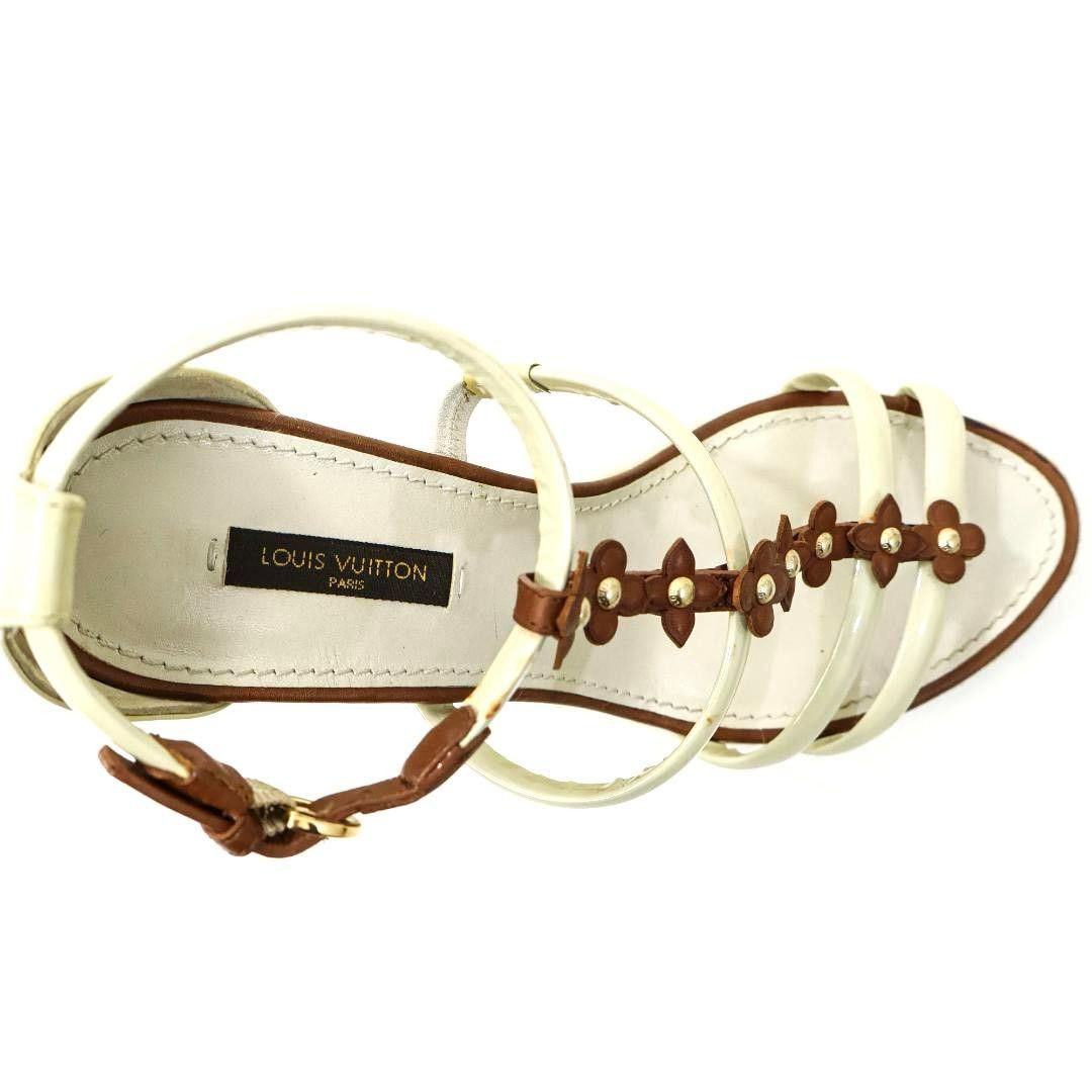 Louis Vuitton Sandals Shoes Monogram Flower EU 37 US 7 Off White Authentic