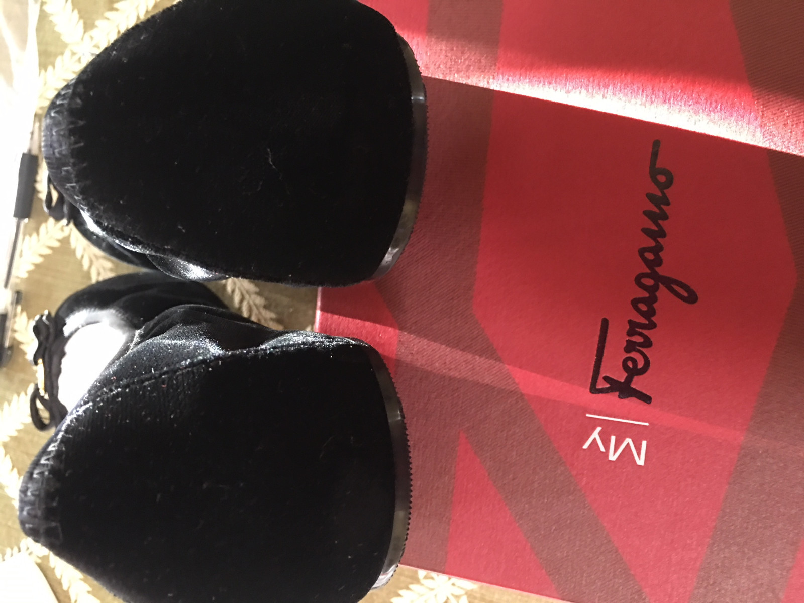 $535 Ferragamo My Joy Black Velvet 5/5.5/6/6.5/7/7.5/8/8.5/9/9.5/10 «B» GORGEOUS
