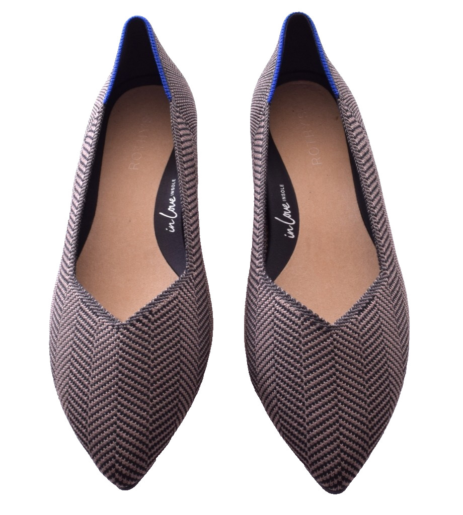 Rothy’s The High Point Block Heel Brown Herringbone size 10 Shoes EUC