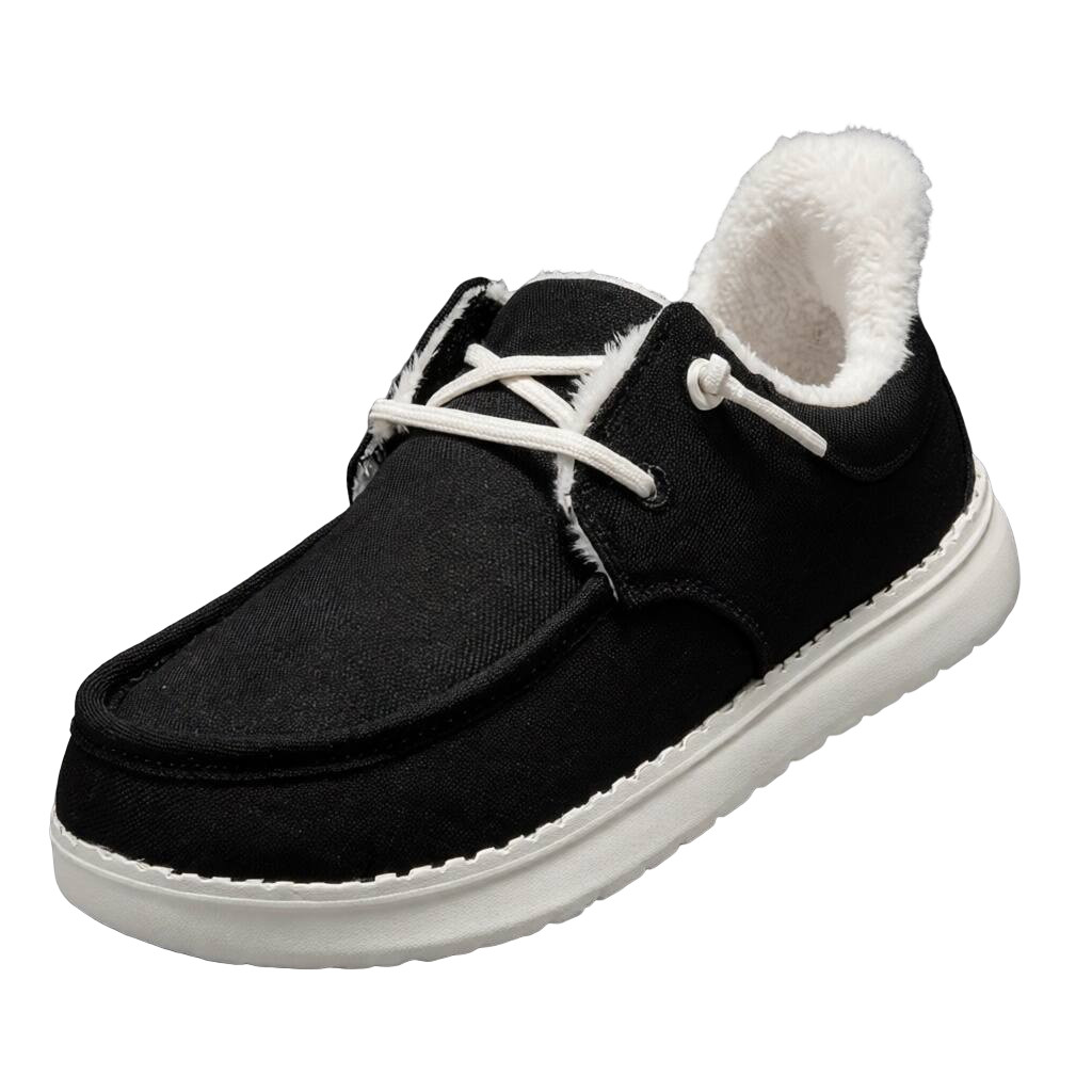 STQ Women’s Orthopedic Slip On Canvas Shoes – Arch Support, Faux Fur Lining, Lig