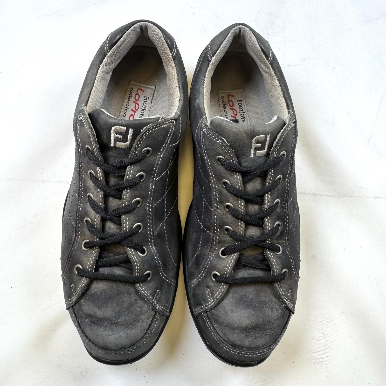 FootJoy LoPro Shoes Womens Size 7.5 Gray Leather Spikeless Golf Sneakers 97261