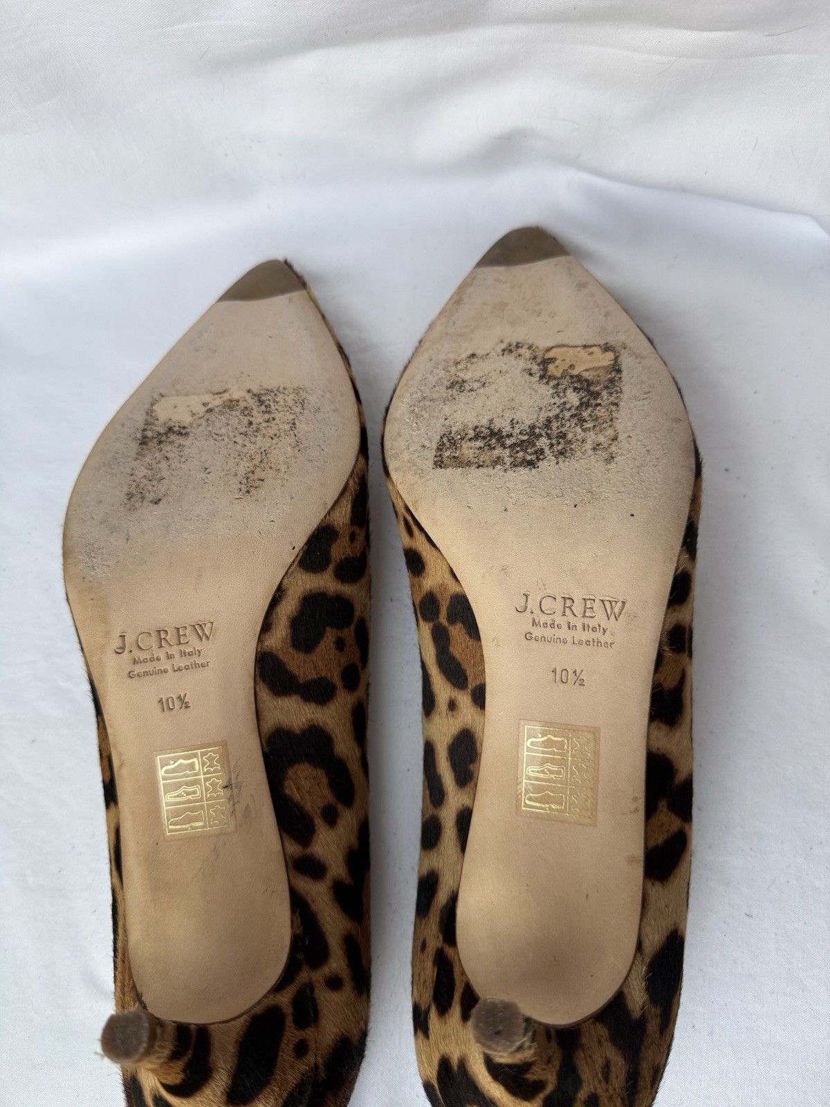 J.CREW Women’s Leopard Calf Hair Pointed Toe Pump Stiletto Slip On 10.5