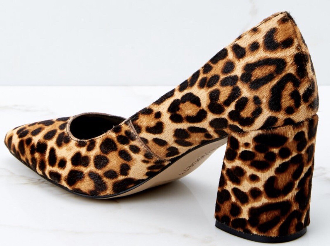 Sole Society TWILA Calf Hair Real Fur Leopard 5.5 M Animal Print Heels Women New