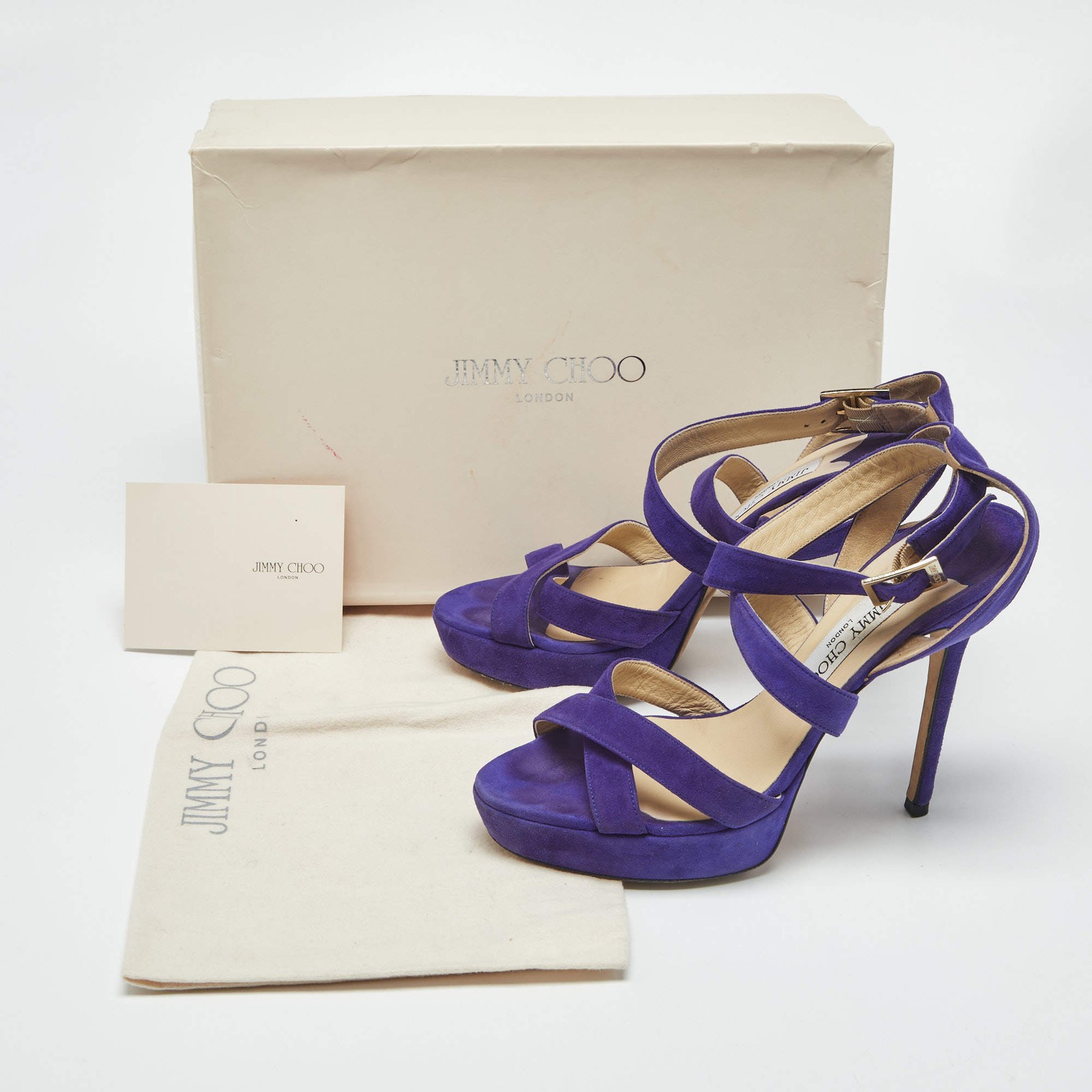 Jimmy Choo Purple Suede Maitai Platform Sandals Size 38.5